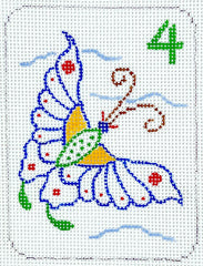 Kate Dickerson Needlepoint Collections Mini Mahjong Tile Butterfly Needlepoint Canvas