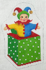 Kate Dickerson Needlepoint Collections Christmas Ornament Victorian Jack In The Box Needlepoint Canvas