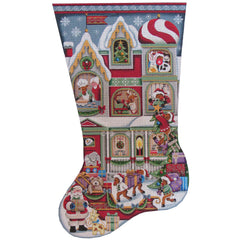 Rebecca Wood Designs Santas Helpers Stocking Needlepoint Canvas - 13M