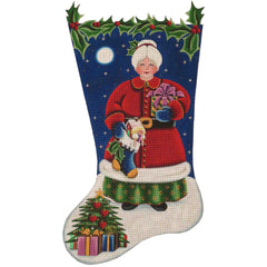 Rebecca Wood Designs Mrs Clause Stocking Needlepoint Canvas - 13M