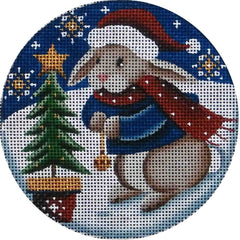 Rebecca Wood Designs Bunny Tree Ornament Needlepoint Canvas