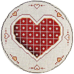 Rebecca Wood Designs February Round Pillow Needlepoint Canvas