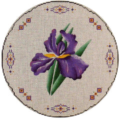 Rebecca Wood Designs Purple Iris Needlepoint Canvas