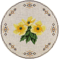 Rebecca Wood Designs Yellow Flowers Needlepoint Canvas