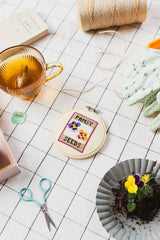 Cotton Clara Beginner Pansy Seeds Cross Stitch Kit
