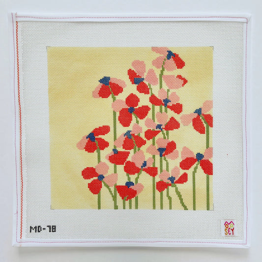 Mopsey Designs Field of Poppies Needlepoint Canvas
