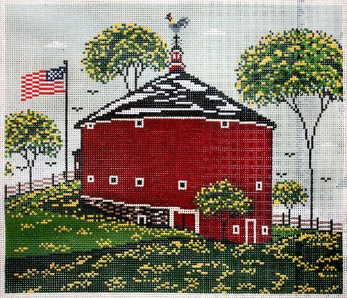 Cooper Oaks Design The Round Barn Needlepoint Canvas