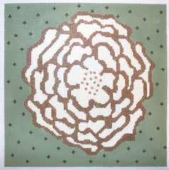 The Meredith Collection Cream Camellia Needlepoint Canvas