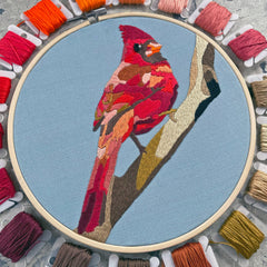 Kate Wyatt Fine Art Cardinal Embroidery and Beadwork Kit