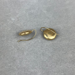 Antique Victorian 14k Gold Floral Button Drop Earring