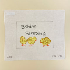 J. Child Designs Babies Sleeping Chicks Sign Needlepoint Canvas