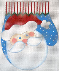 The Meredith Collection Santa Mitten Ornament Needlepoint Canvas