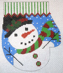 The Meredith Collection Papa Snowman Mitten Ornament Needlepoint Canvas