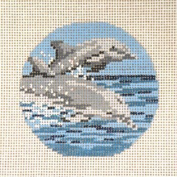 Needle Crossings Dolphins Ornament Needlepoint Canvas