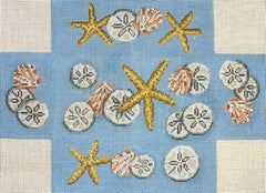 Needle Crossings Starfish, Shells, and Sand Doll Needlepoint Canvas