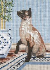 Needle Crossings Siamese Cat Needlepoint Canvas