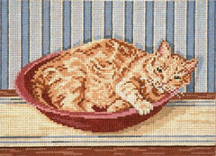 Needle Crossings Bowled Over Kitty Needlepoint Canvas