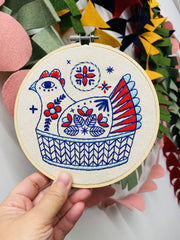 Hook Line and Tinker French Hen Embroidery Kit