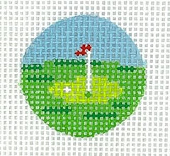 Kate Dickerson Needlepoint Collections Planet Earth Key Ring Insert Golf Putting Green Needlepoint Canvas