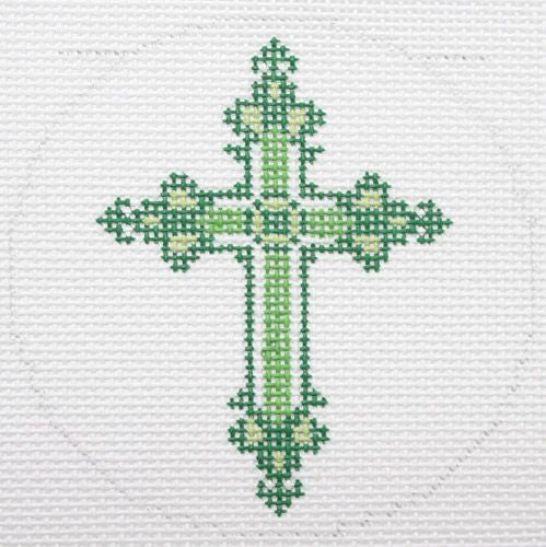 Lee's Needle Arts Lime Green Cross Needlepoint Canvas