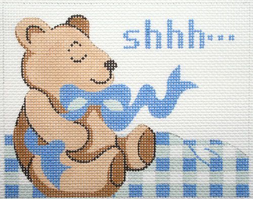 Silver Needle Blue Baby Sleeping Sign Needlepoint Canvas