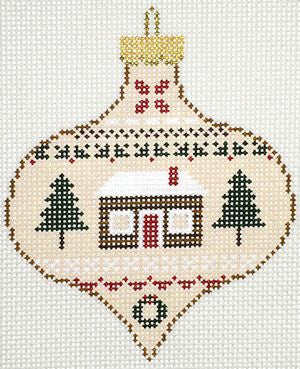 Painted Pony Designs Cabin Sampler Ornament Needlepoint Canvas
