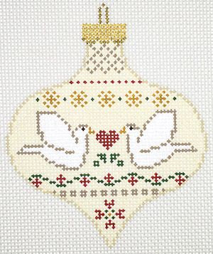 Painted Pony Designs Love Dove Sampler Ornament Needlepoint Canvas
