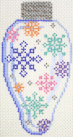 Painted Pony Designs Monthly Lightbulb: Snowflakes Needlepoint Canvas