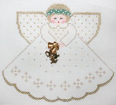 Painted Pony Designs Wedding Day (white) Angel w/cha Needlepoint Canvas