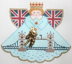 Painted Pony Designs London Bridge Travel Angel Needlepoint Canvas