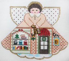 Painted Pony Designs Book Shop (Christmasville #4) Angel Needlepoint Canvas