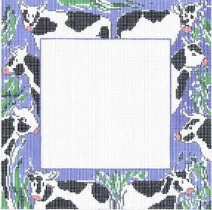 Cooper Oaks Design Cow Frame SVG Needlepoint Canvas