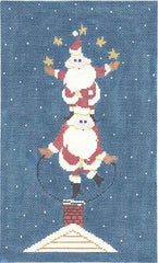 Cooper Oaks Design Juggling Santas WK Needlepoint Canvas