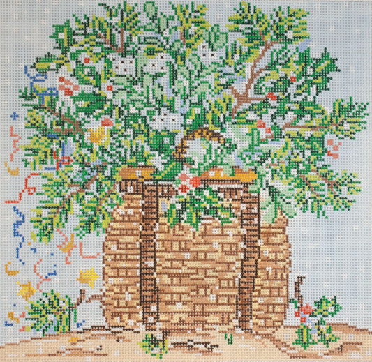 Cooper Oaks Design Winter Basket 1095 Needlepoint Canvas