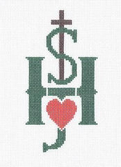 Cooper Oaks Design Sacred Heart/Jesus Needlepoint Canvas