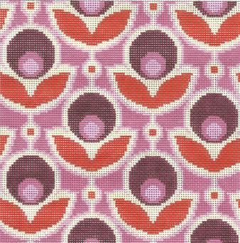 Cooper Oaks Design Prinrose - Magenta Needlepoint Canvas