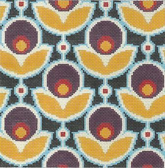 Cooper Oaks Design Primrose - Navy Needlepoint Canvas