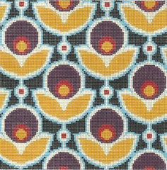 Cooper Oaks Design Primrose - Navy Needlepoint Canvas