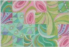 Kate Dickerson Needlepoint Collections Small Pucci Inspired with Patchwork Needlepoint Canvas