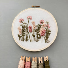 And Other Adventures Embroidery Co Meadow Embroidery Kit - Blush & Olive