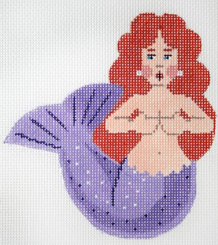 Labors of Love Purple Mini Mermaid Needlepoint Canvas