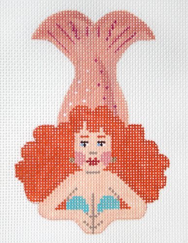 Labors of Love Peach Mini Mermaid Needlepoint Canvas