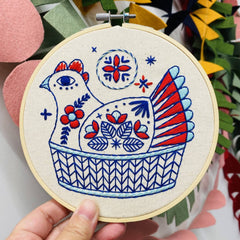 Hook Line and Tinker French Hen Embroidery Kit