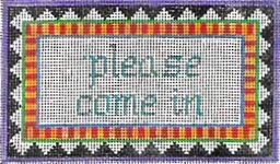 KCN Designers Brights Please Come In Sign Needlepoint Canvas