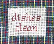 KCN Designers Dishes Clean/Dirty Hanging Sign Needlepoint Canvas