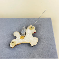 Vintage Elzac Ceramic Pegasus Horse with Lucite Wing