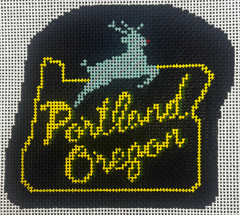The Gingham Stitchery Krissy Johnson Designs Portland State Sign Needlepoint Canvas