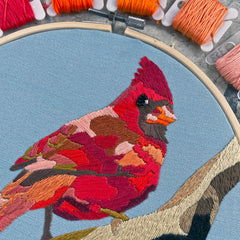 Kate Wyatt Fine Art Cardinal Embroidery and Beadwork Kit