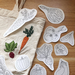 M Creative J Vegetables Peel Stick & Stitch Embroidery Patterns