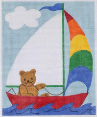 Kate Dickerson Needlepoint Collections Birth Announcements Sailing Teddy Needlepoint Canvas